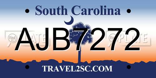 AJB7272 South Carolina License Plate
