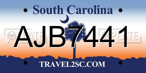 AJB7441 South Carolina License Plate