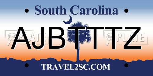 AJBTTTZ South Carolina License Plate