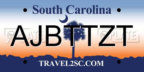 AJBTTZT South Carolina License Plate