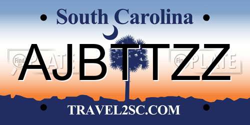 AJBTTZZ South Carolina License Plate