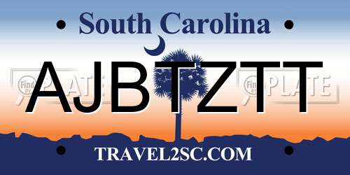 AJBTZTT South Carolina License Plate