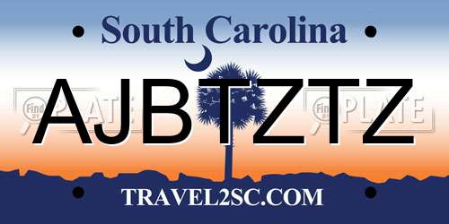 AJBTZTZ South Carolina License Plate