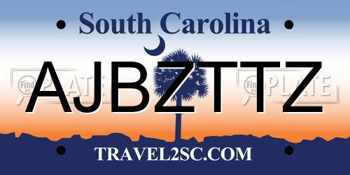 AJBZTTZ South Carolina License Plate