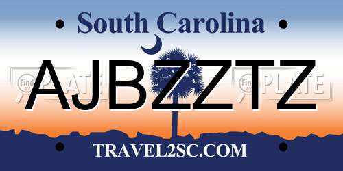 AJBZZTZ South Carolina License Plate
