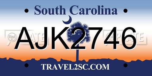 AJK2746 South Carolina License Plate