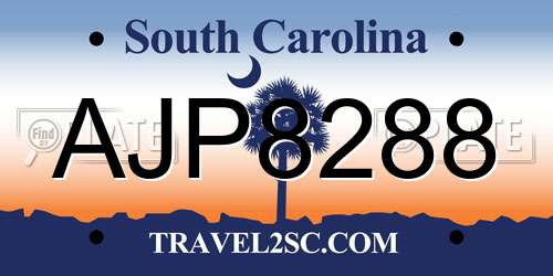 AJP8288 South Carolina License Plate