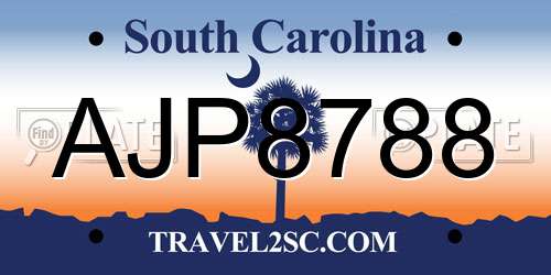 AJP8788 South Carolina License Plate