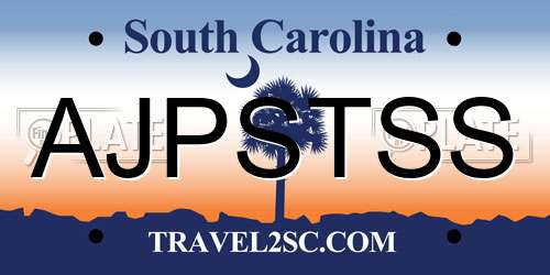 AJPSTSS South Carolina License Plate