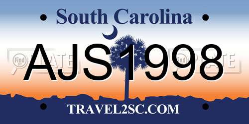 AJS1998 South Carolina License Plate