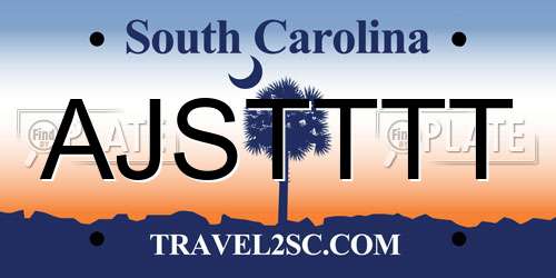 AJSTTTT South Carolina License Plate