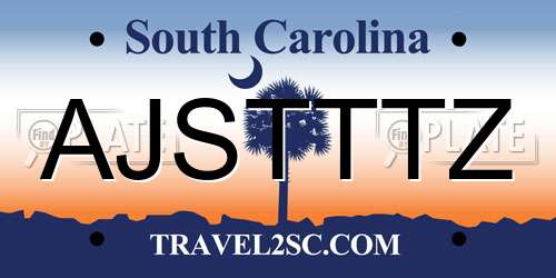 AJSTTTZ South Carolina License Plate