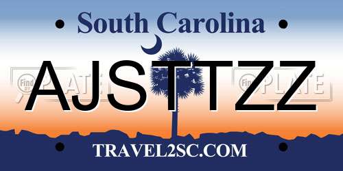 AJSTTZZ South Carolina License Plate