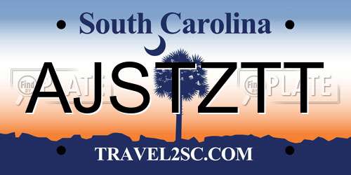AJSTZTT South Carolina License Plate
