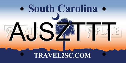 AJSZTTT South Carolina License Plate