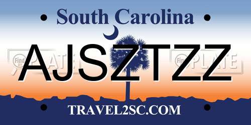 AJSZTZZ South Carolina License Plate