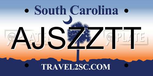 AJSZZTT South Carolina License Plate