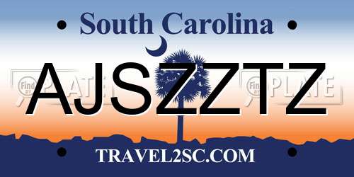 AJSZZTZ South Carolina License Plate