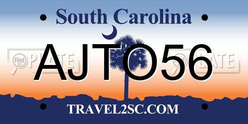 AJTO56 South Carolina License Plate