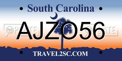 AJZO56 South Carolina License Plate