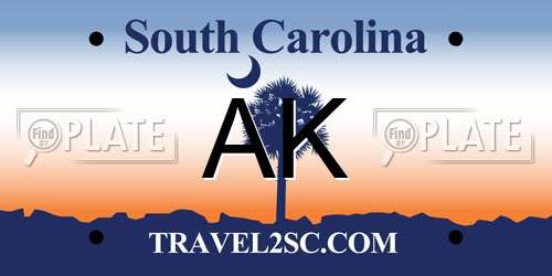 AK South Carolina License Plate