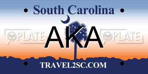 AKA South Carolina License Plate