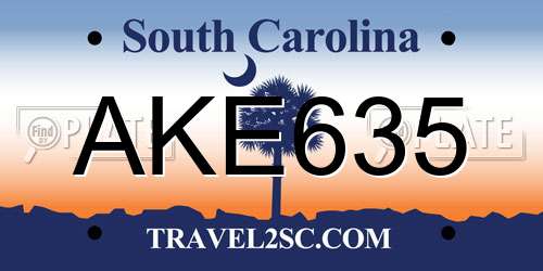AKE635 South Carolina License Plate