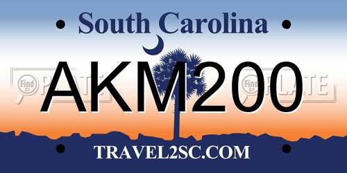 AKM200 South Carolina License Plate