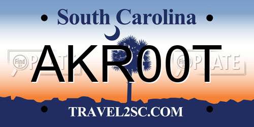 AKR00T South Carolina License Plate