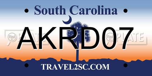 AKRD07 South Carolina License Plate