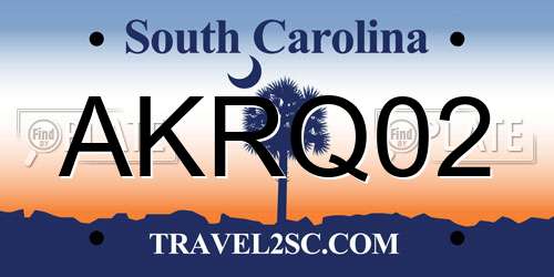AKRQ02 South Carolina License Plate