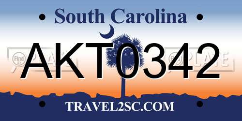 AKT0342 South Carolina License Plate