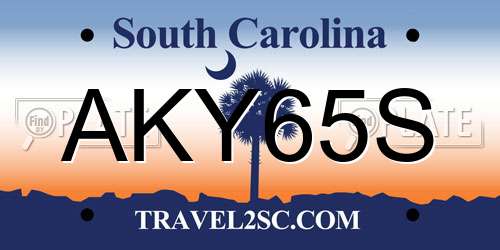 AKY65S South Carolina License Plate