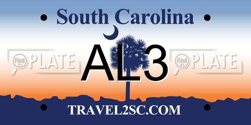 AL3 South Carolina License Plate