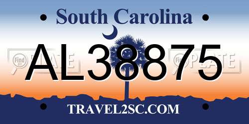 AL38875 South Carolina License Plate