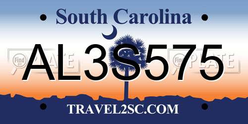 AL3S575 South Carolina License Plate