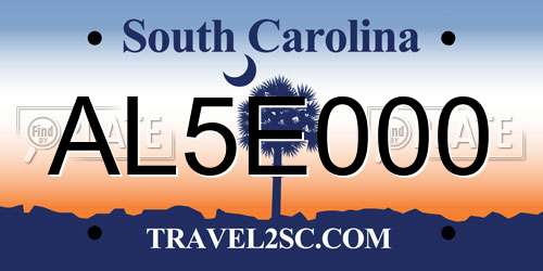 AL5E000 South Carolina License Plate
