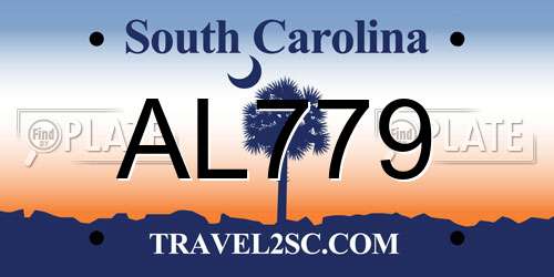 AL779 South Carolina License Plate