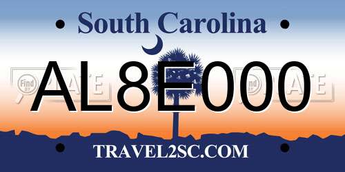 AL8E000 South Carolina License Plate