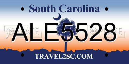 ALE5528 South Carolina License Plate