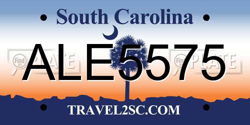 ALE5575 South Carolina License Plate
