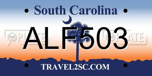 ALF503 South Carolina License Plate