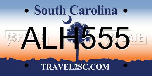 ALH555 South Carolina License Plate