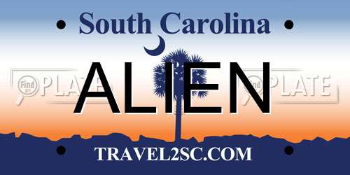 ALIEN South Carolina License Plate