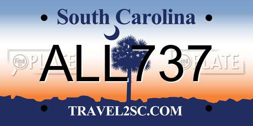 ALL737 South Carolina License Plate