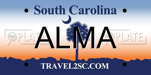 ALMA South Carolina License Plate