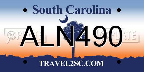 ALN490 South Carolina License Plate