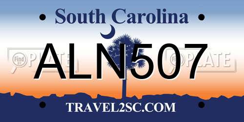 ALN507 South Carolina License Plate
