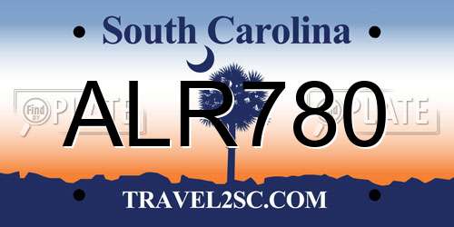 ALR780 South Carolina License Plate