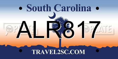 ALR817 South Carolina License Plate